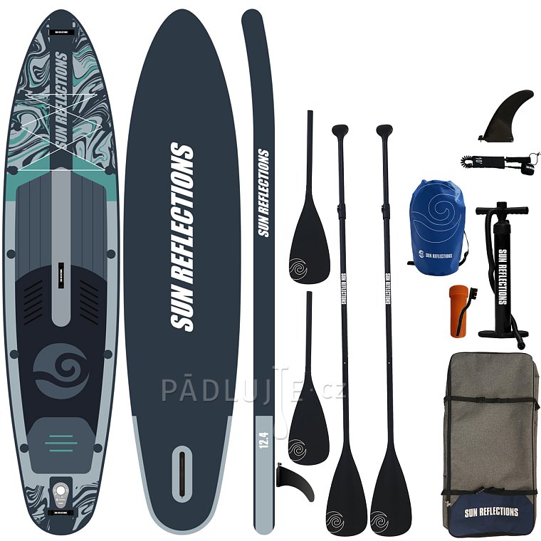 Paddleboard SUN REFLECTIONS MULTI 12'4'' MINICOMBO Forest grey - nafukovací