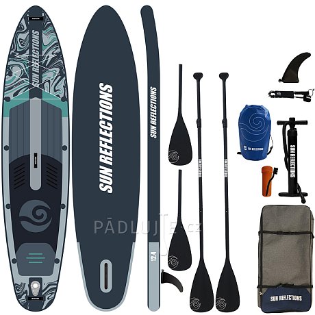 Paddleboard SUN REFLECTIONS MULTI 12'4'' MINICOMBO Forest grey - nafukovací