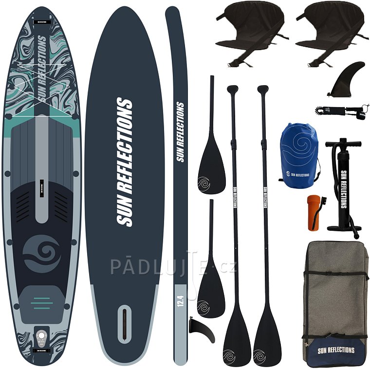 Paddleboard SUN REFLECTIONS MULTI 12'4'' MINICOMBO Forest grey - nafukovací