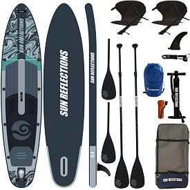 Paddleboard SUN REFLECTIONS MULTI 12'4'' MINICOMBO Forest grey - nafukovací