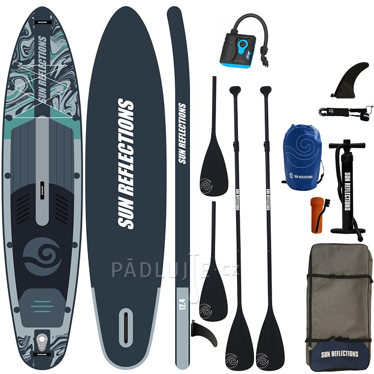Paddleboard SUN REFLECTIONS MULTI 12'4'' MINICOMBO Forest grey - nafukovací