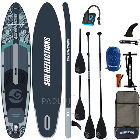 Paddleboard SUN REFLECTIONS MULTI 12'4'' MINICOMBO Forest grey - nafukovací