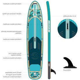 Paddleboard SUN REFLECTIONS FAMILY 13'6'' MINICOMBO Ocean mirage - nafukovací