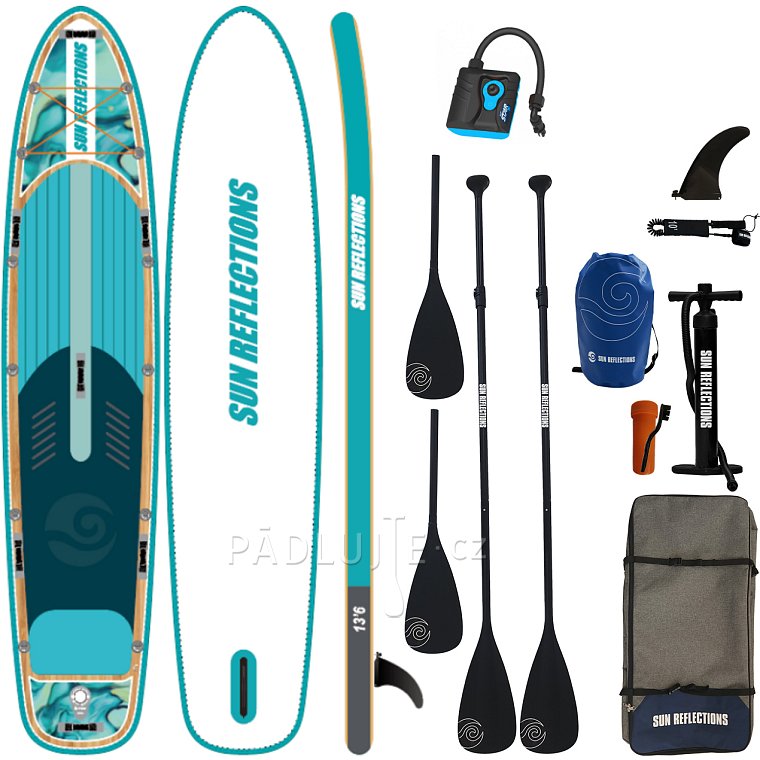 Paddleboard SUN REFLECTIONS MULTI 13'6'' MINICOMBO Ocean mirage - nafukovací