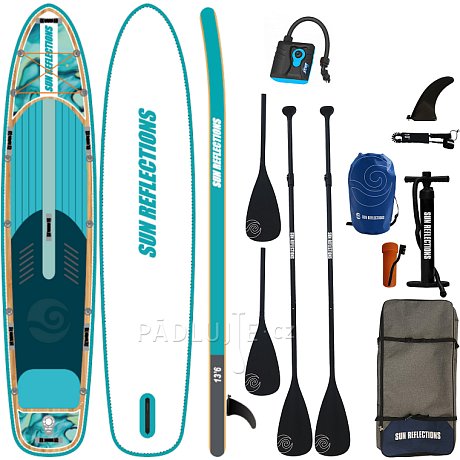 Paddleboard SUN REFLECTIONS FAMILY 13'6'' MINICOMBO Ocean mirage - nafukovací