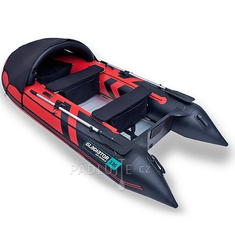 Člun GLADIATOR ACTIVE C330AL red black - nafukovací člun s hliníkovou podlahou