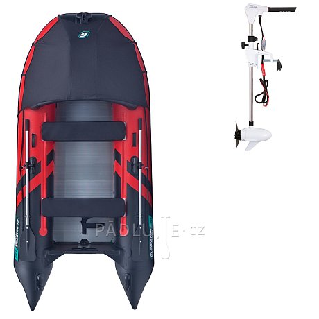 Člun GLADIATOR ACTIVE C330AL red black - nafukovací člun s hliníkovou podlahou