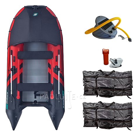 Člun GLADIATOR ACTIVE C330AL red black - nafukovací člun s hliníkovou podlahou