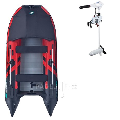 Člun GLADIATOR ACTIVE C330AL red black - nafukovací člun s hliníkovou podlahou