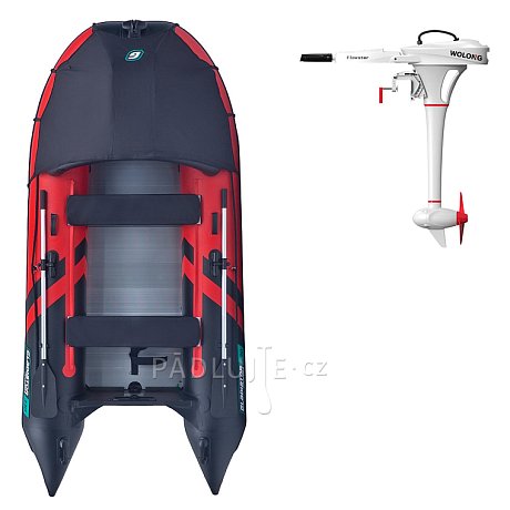 Člun GLADIATOR ACTIVE C330AL red black - nafukovací člun s hliníkovou podlahou