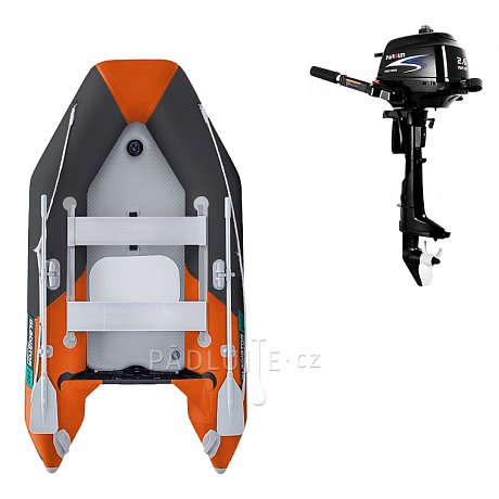 Člun GLADIATOR LIGHT AK280AD orange dark grey - nafukovací člun s vysokotlakou podlahou