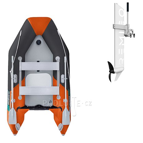 Člun GLADIATOR LIGHT AK280AD orange dark grey - nafukovací člun s vysokotlakou podlahou
