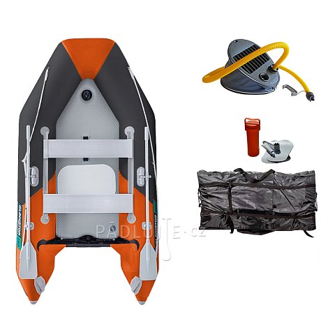 Člun GLADIATOR LIGHT AK280AD orange dark grey - nafukovací člun s vysokotlakou podlahou
