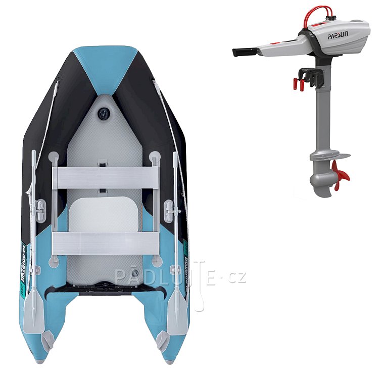 Člun GLADIATOR LIGHT AK280AD black-turquoise - nafukovací člun s vysokotlakou podlahou
