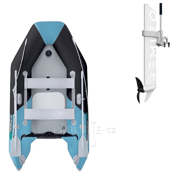 Člun GLADIATOR LIGHT AK280AD black-turquoise - nafukovací člun s vysokotlakou podlahou