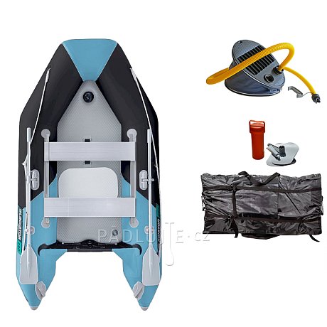 Člun GLADIATOR LIGHT AK280AD black turquoise - nafukovací člun s vysokotlakou podlahou