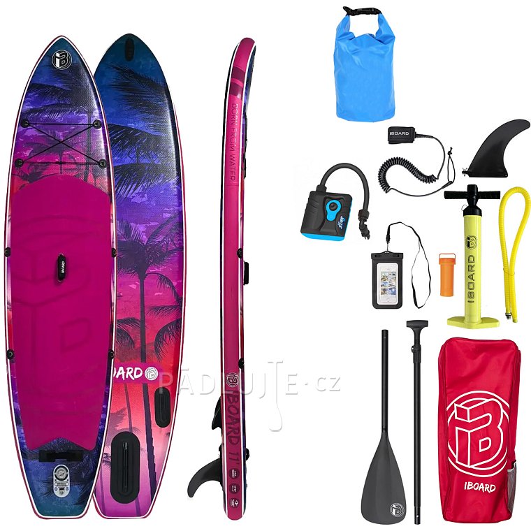 Paddleboard iBOARD 11' PURPLE PALM - nafukovací