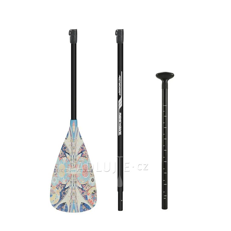 Pádlo RIDEWAVE Conquerbrace Combo 3-dílné s karbonovým shaftem nastavitelné - pro paddleboard i kajak