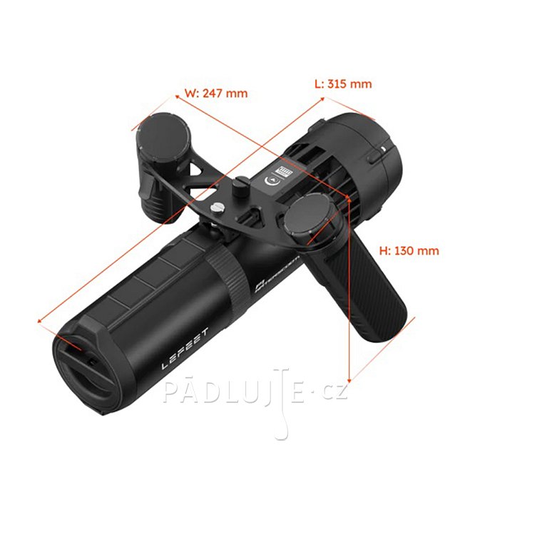 Elektrický vodní skútr LEFEET P1 GRAY 100Wh, 20lb