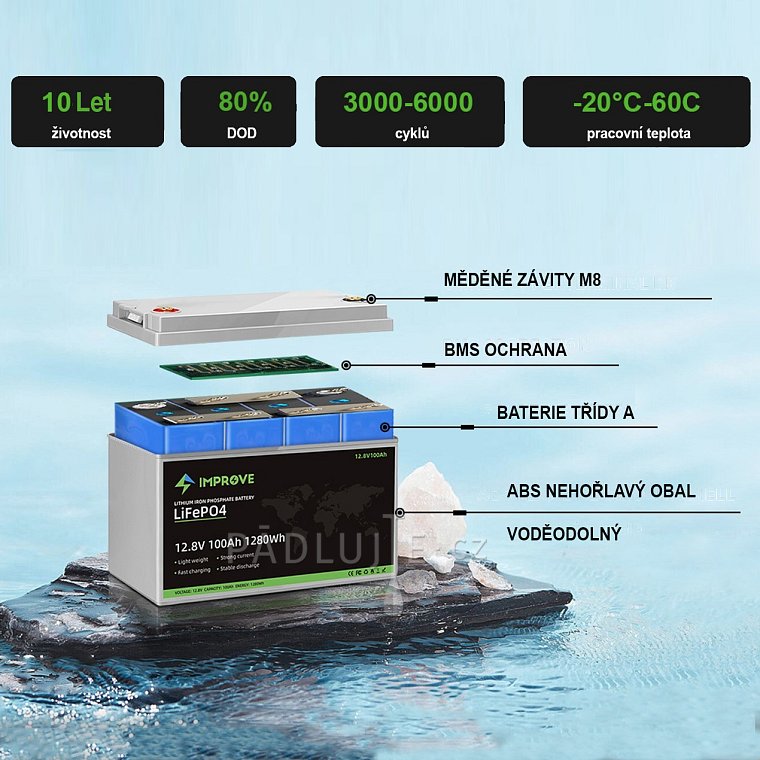 Baterie IMPROVE 100Ah 12.8V LiFePO4