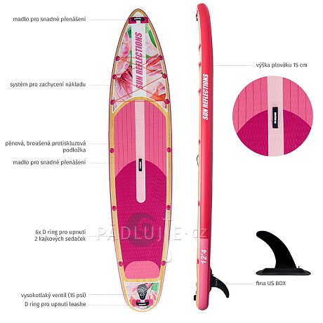Paddleboard SUN REFLECTIONS MULTI 12'4'' MINICOMBO Soft Blush - nafukovací