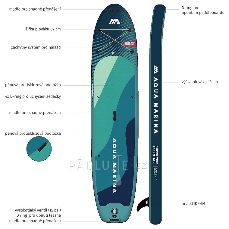 Paddleboard AQUA MARINA SuperTrip 12'6 Essential 2026 - nafukovací