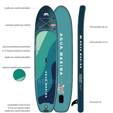 Paddleboard AQUA MARINA SuperTrip 12'6 Essential 2026 - nafukovací - POUŽITÉ ZBOŽÍ