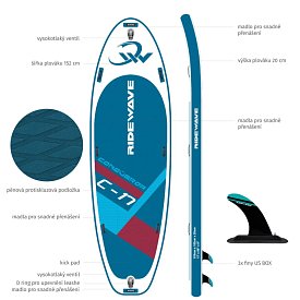 Paddleboard skupinový RIDEWAVE Conqueror C-17 - nafukovací